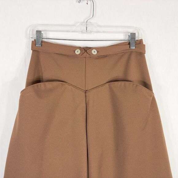 Vintage Uniform Wrap Skirt Solid‎ Brown Deep Pockets Army Womens Soviet 1014 - Picture 3 of 10